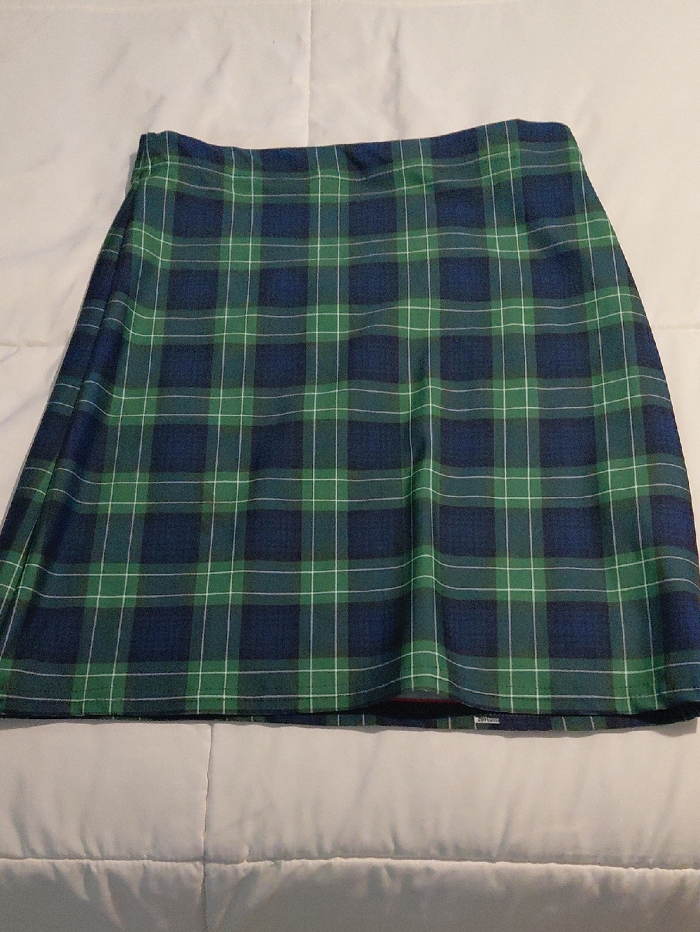 Green and Navy Plaid Women's Skirt